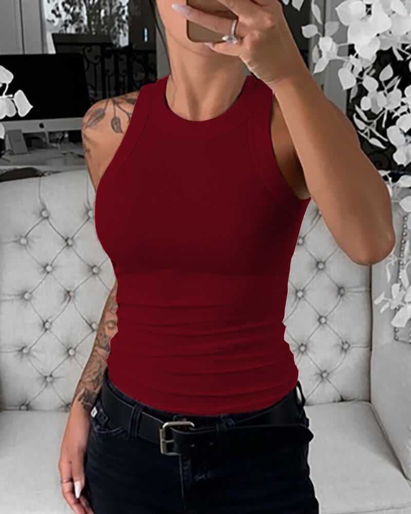 Summer Solid Color Slim Fit Vest