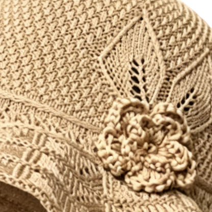🥳SUMMER HOT SALE🔥Women's Crochet Bucket Hat with Flower Accent