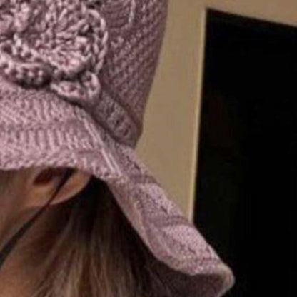 🥳SUMMER HOT SALE🔥Women's Crochet Bucket Hat with Flower Accent