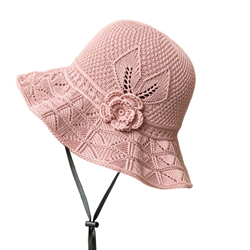 🥳SUMMER HOT SALE🔥Women's Crochet Bucket Hat with Flower Accent