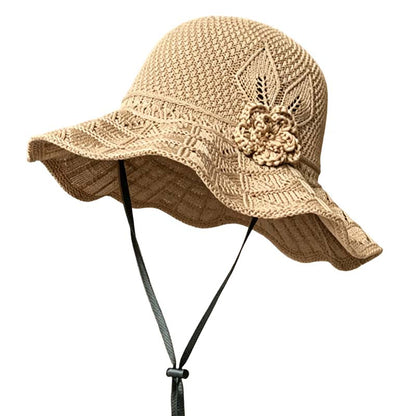 🥳SUMMER HOT SALE🔥Women's Crochet Bucket Hat with Flower Accent