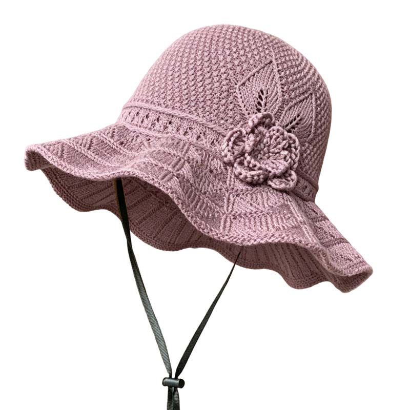 🥳SUMMER HOT SALE🔥Women's Crochet Bucket Hat with Flower Accent