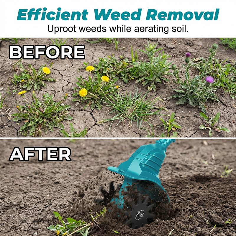 🌿 Cordless Electric Garden Tiller & Cultivator