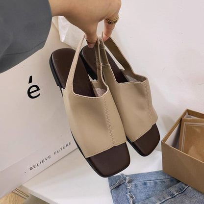 Women's Retro Square Toe Slingback Sandals