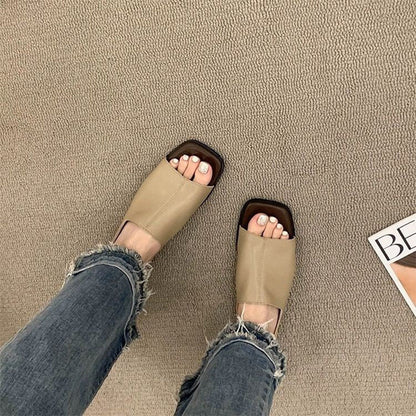 Women's Retro Square Toe Slingback Sandals