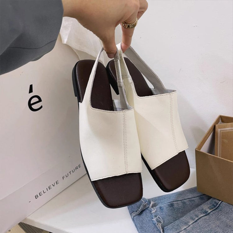Women's Retro Square Toe Slingback Sandals