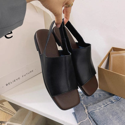 Women's Retro Square Toe Slingback Sandals