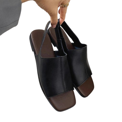 Women's Retro Square Toe Slingback Sandals