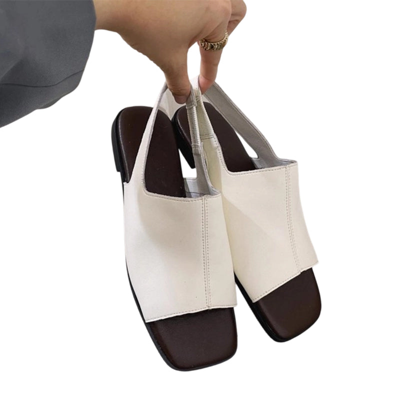 Women's Retro Square Toe Slingback Sandals