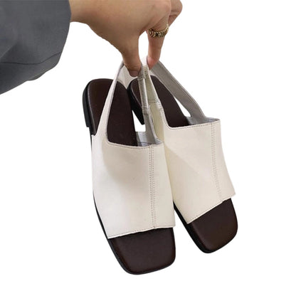 Women's Retro Square Toe Slingback Sandals