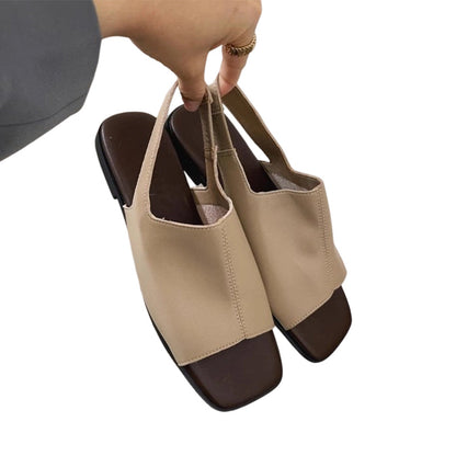 Women's Retro Square Toe Slingback Sandals