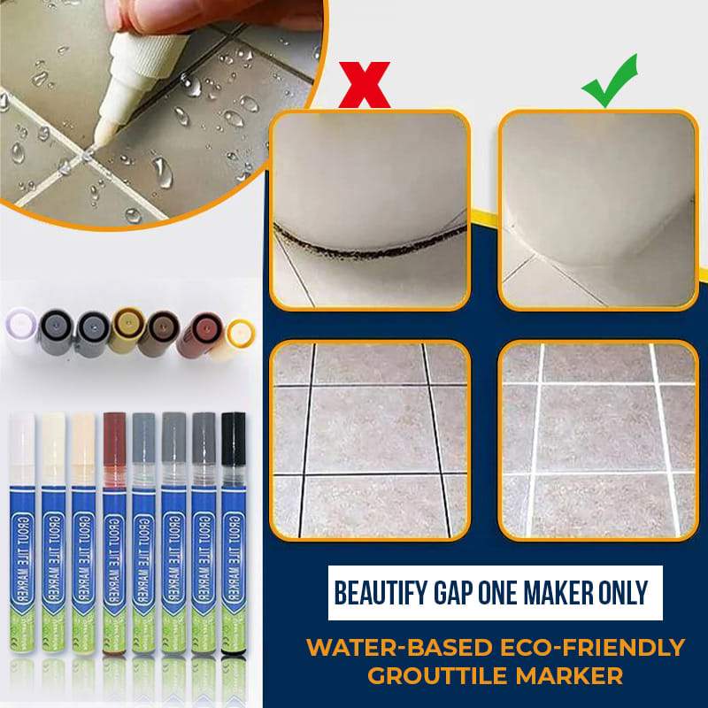 🛁Tile Grout Repair Coloured Pencil – Covers blackened, mouldy joints & restores like‑new colour. Water‑based, non‑toxic. 🖊️🧴