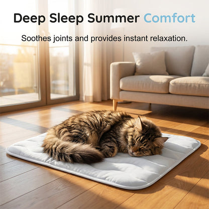 ❄️Breathable Pet Cooling Mat – No Water or Electricity Needed, Machine Washable, Lightweight & Portable, Safe Fabric Cooling for Dogs & Cats in Crate, Car & Home