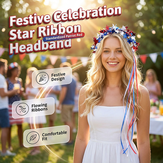 Independence Day Star Headband with Ribbons