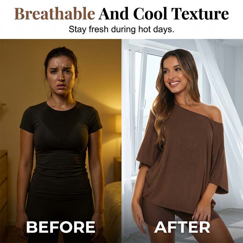 Women's Solid Color Relaxed Fit Top and Shorts Outfit