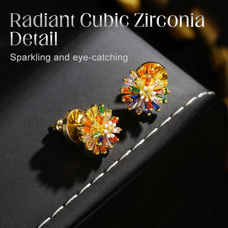 🎉 Colorful Firework Stud Earrings for Women
