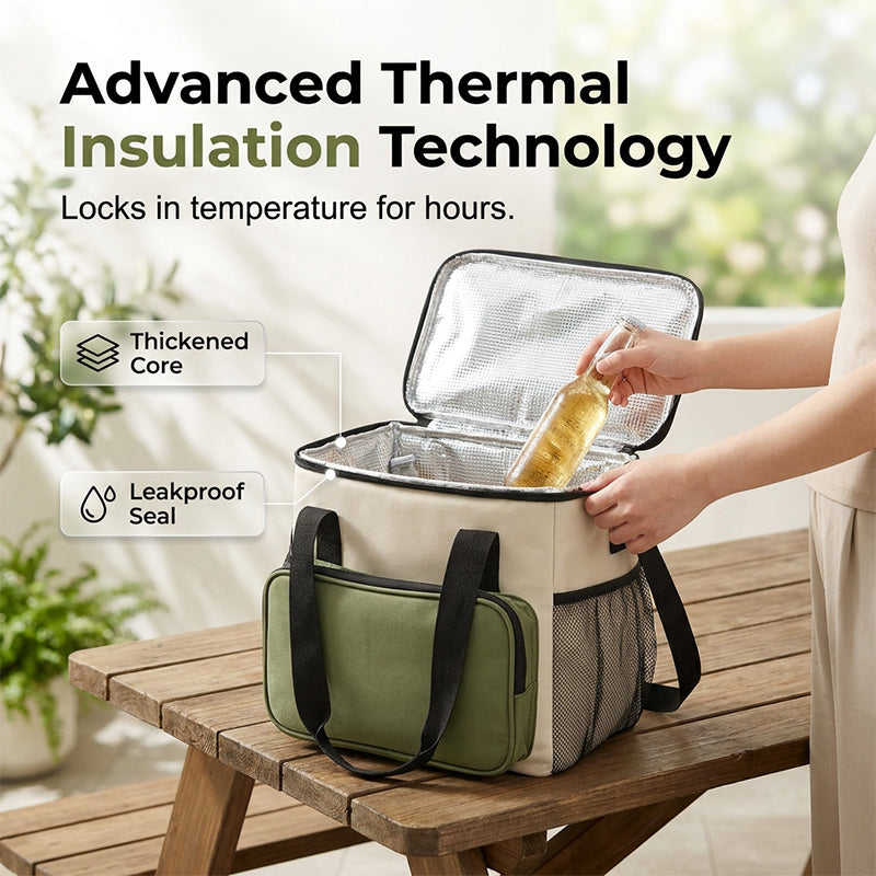 Large Capacity Insulated Cooler Bag for Picnics & Outdoors – Keeps Food & Drinks Cold for Hours 🧺