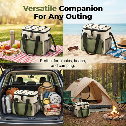 Large Capacity Insulated Cooler Bag for Picnics & Outdoors – Keeps Food & Drinks Cold for Hours 🧺