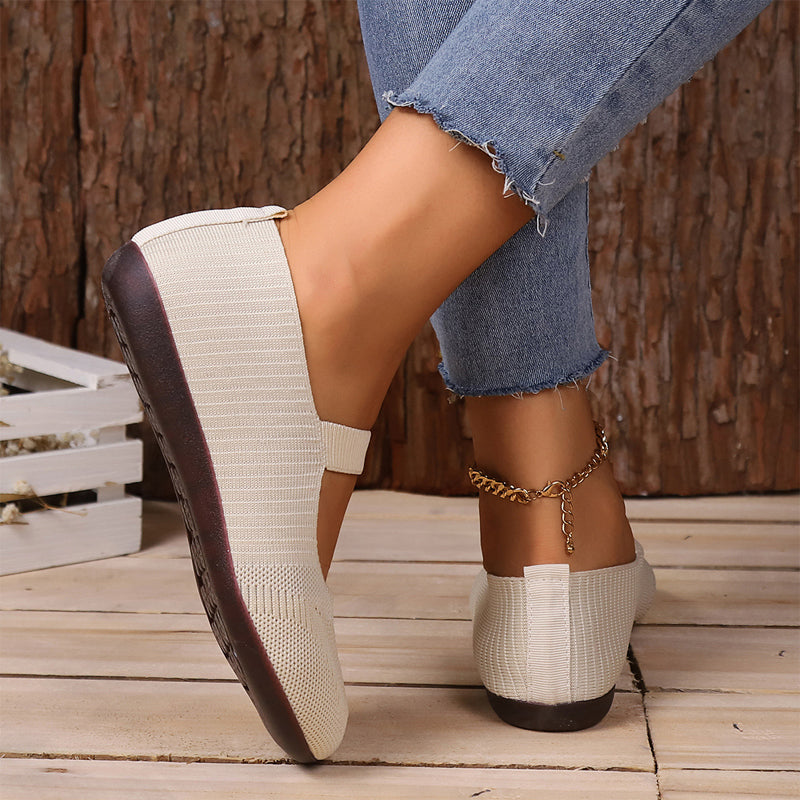 👟Breathable Knit Flats – Soft as clouds, anti‑slip sole. Walk for hours, feet stay cool & fresh. Your new favourite! 🌸✨