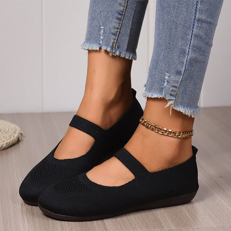 👟Breathable Knit Flats – Soft as clouds, anti‑slip sole. Walk for hours, feet stay cool & fresh. Your new favourite! 🌸✨