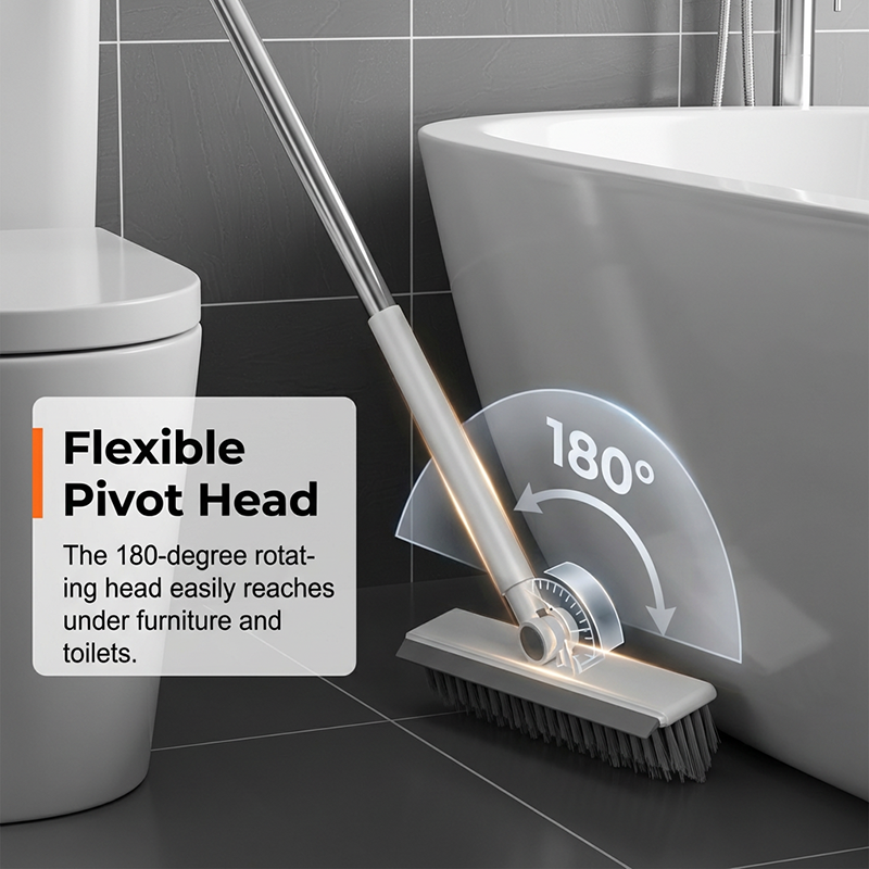 🔥2-in-1 Grout & Corner Scrubber Brush with Squeegee🧹