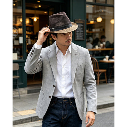 Summer Straw Fedora Sun Hat with Stylish Buckle Band🎩