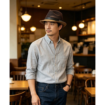 Summer Straw Fedora Sun Hat with Stylish Buckle Band🎩