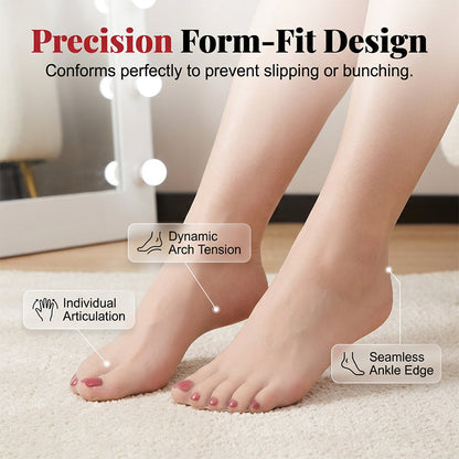 ☀️Instant Pedicure Sheer Stockings with Artificial Toenails