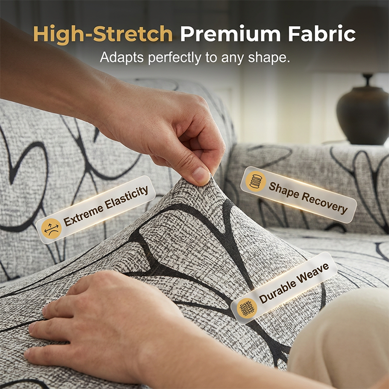 🛋️High-Stretch Sofa Slipcover – Ruffled Hem & Full Protection