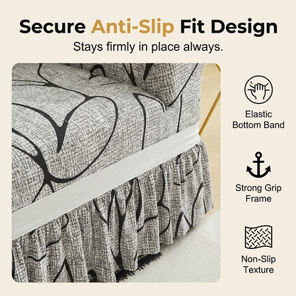 🛋️High-Stretch Sofa Slipcover – Ruffled Hem & Full Protection