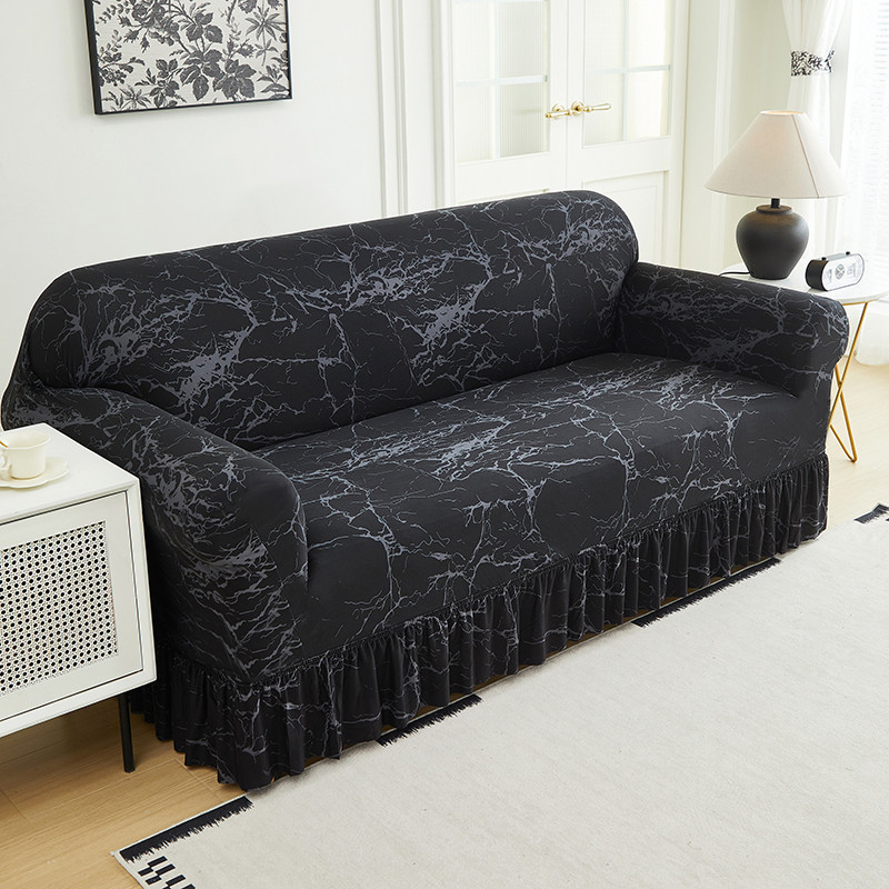 🛋️High-Stretch Sofa Slipcover – Ruffled Hem & Full Protection