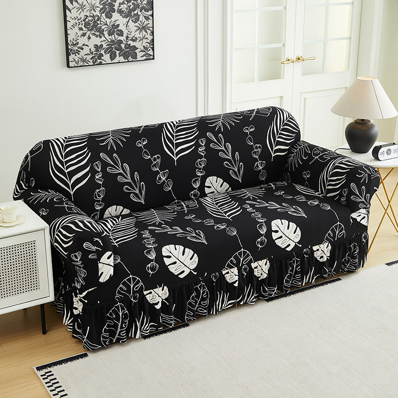 🛋️High-Stretch Sofa Slipcover – Ruffled Hem & Full Protection