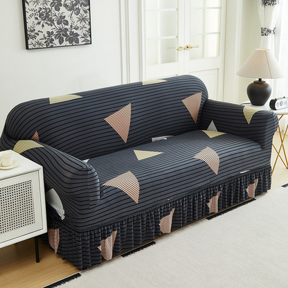 🛋️High-Stretch Sofa Slipcover – Ruffled Hem & Full Protection