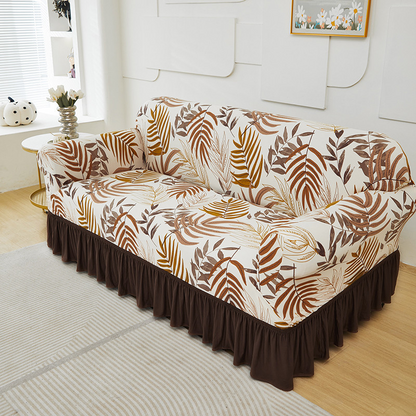 🛋️High-Stretch Sofa Slipcover – Ruffled Hem & Full Protection