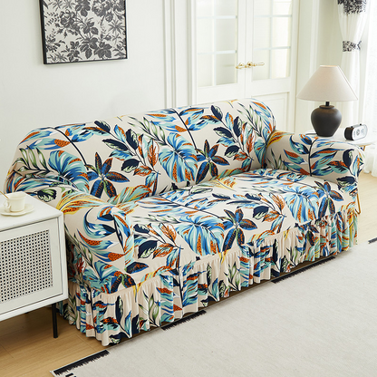 🛋️High-Stretch Sofa Slipcover – Ruffled Hem & Full Protection
