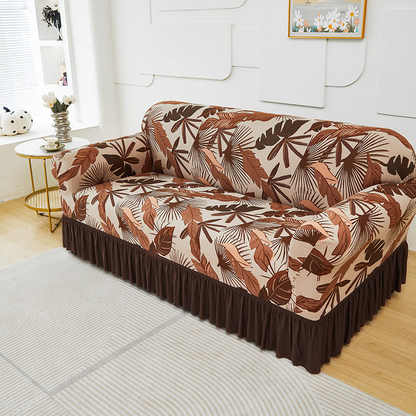 🛋️High-Stretch Sofa Slipcover – Ruffled Hem & Full Protection
