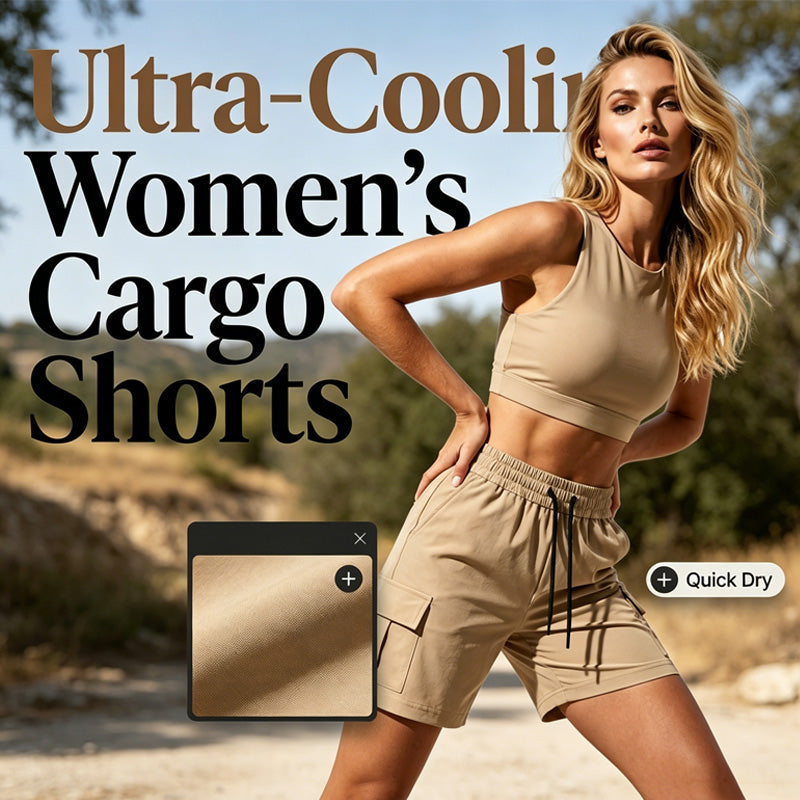 Women's Elastic Waist Cargo Shorts with Pockets