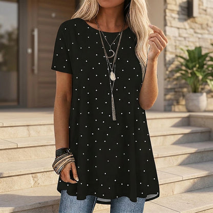 💥✨👚Women’s Casual Polka Dot Tunic Top