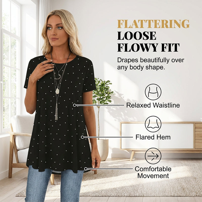 💥✨👚Women’s Casual Polka Dot Tunic Top