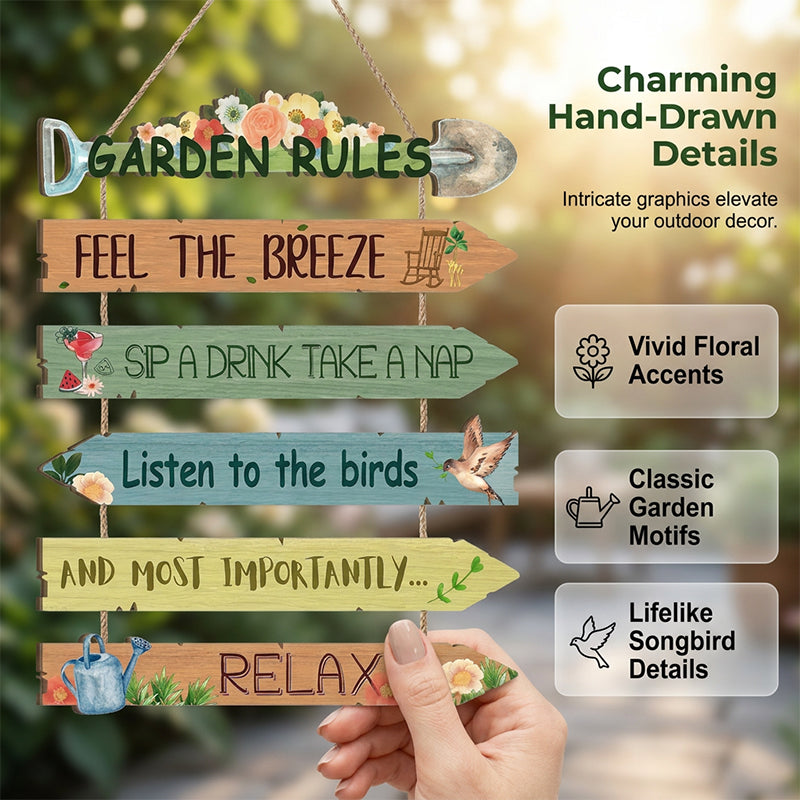 🏡Rustic Wooden Garden Hanging Sign Wall Decor Plaque
