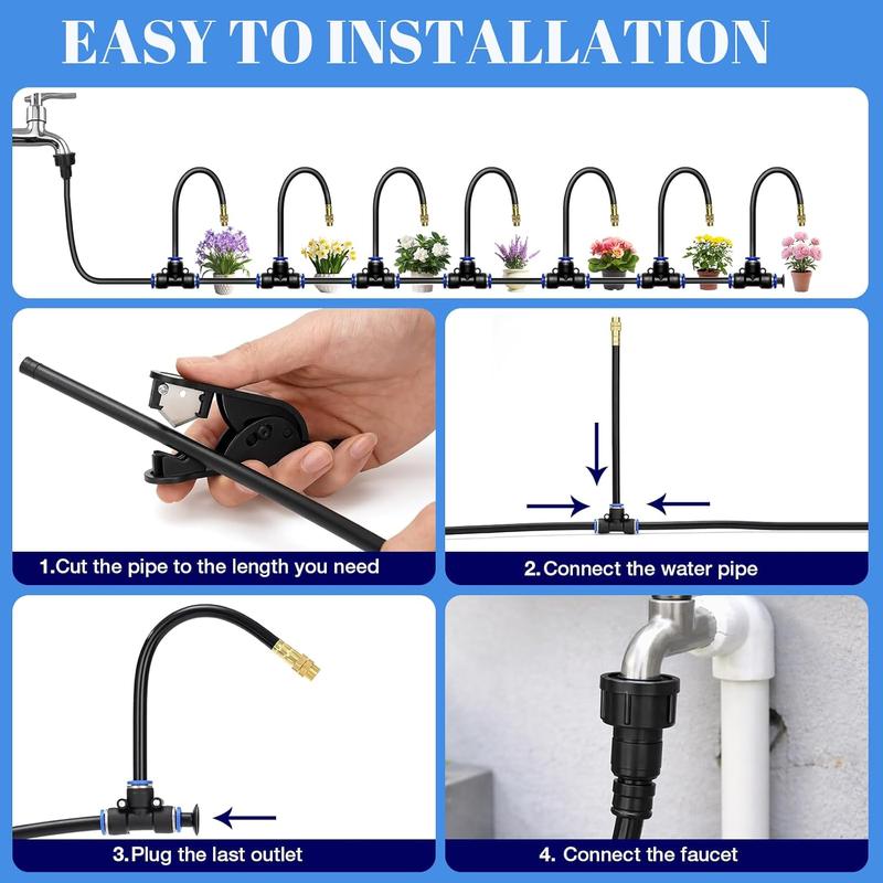 Adjustable Misting Cooling System with Flexible Nozzles