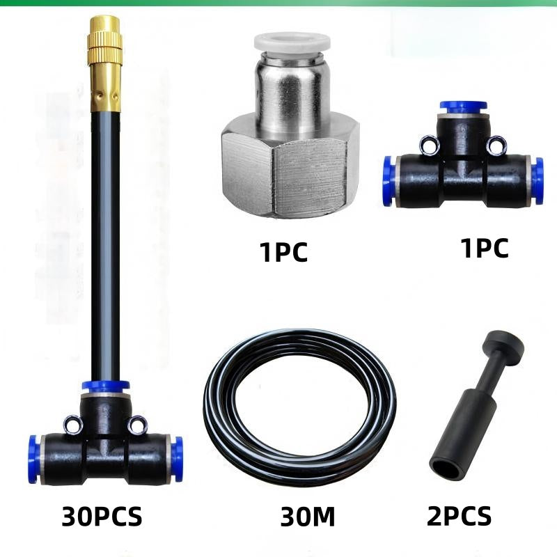 Adjustable Misting Cooling System with Flexible Nozzles