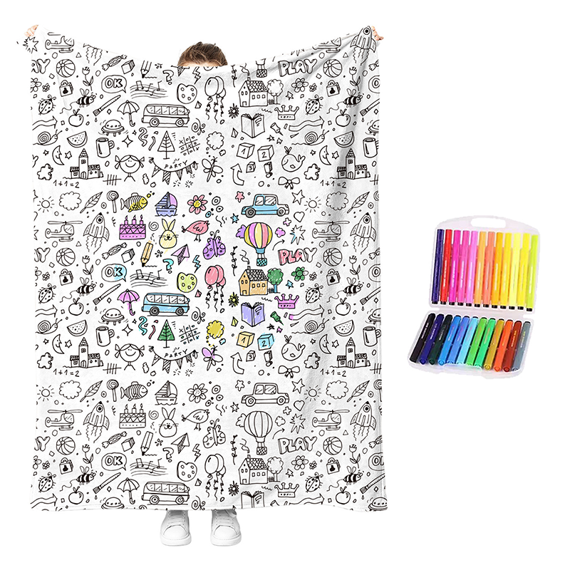 🎨✨Creative Cozy Coloring Blanket Kit – DIY Art & Relaxation Activity