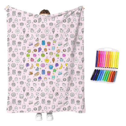 🎨✨Creative Cozy Coloring Blanket Kit – DIY Art & Relaxation Activity
