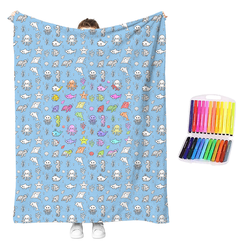 🎨✨Creative Cozy Coloring Blanket Kit – DIY Art & Relaxation Activity
