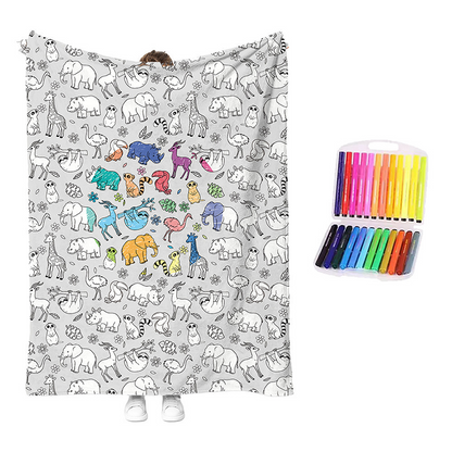 🎨✨Creative Cozy Coloring Blanket Kit – DIY Art & Relaxation Activity