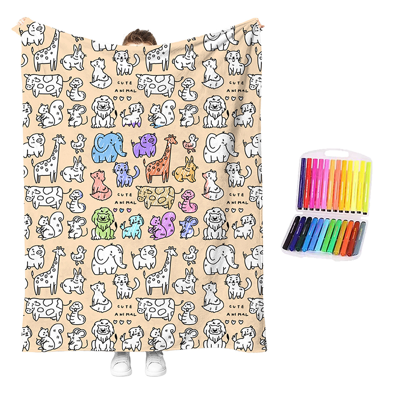🎨✨Creative Cozy Coloring Blanket Kit – DIY Art & Relaxation Activity