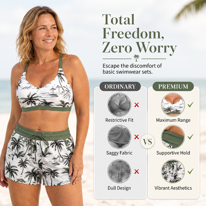 🔥Women's 3-Piece Swimsuit Tankini Set with Shorts