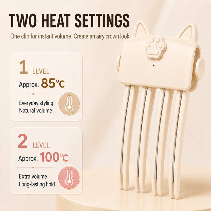 🎉Wireless Heated Volumizing Root Lift Clip, Portable Travel Hair Styling Tool for Flat Fine Hair