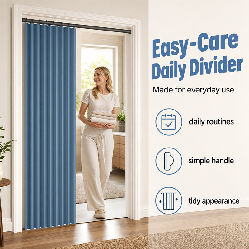 ⭐No-Drill Magnetic Accordion Door Curtain
